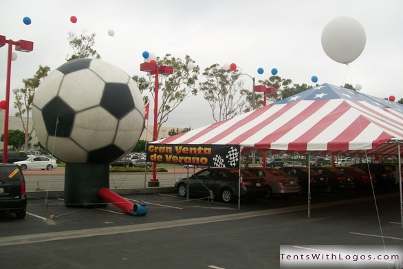 40' by 100' Standard Tent - Penske Toyota Inflatable Soccer Balls